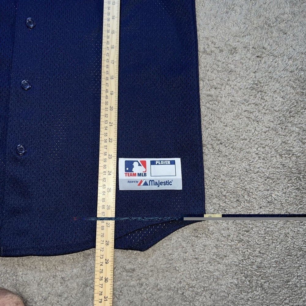 Vintage Majestic Detroit Tigers Authentic Mesh Jersey Women XL Navy Blue - Picture 3 of 6